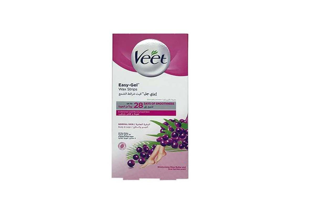 VEET EASY GEL BODY AND LEGS NORMAL SKIN 20 WAX STRIPS - Milano Pharmacy