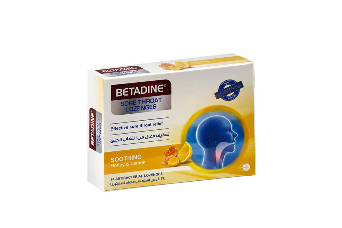 BETADINE SORE THROAT SOOTHING HONEY AND LEMON 24 LOZENGES - Milano Pharmacy