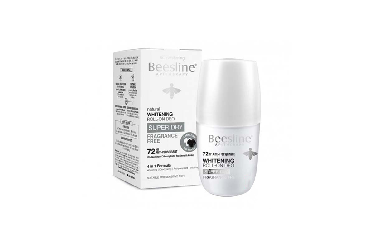 BEESLINE NATURAL WHITENING ROLL ON SUPER DRY FRAGRANCE FREE 72 HOURS 50 ML - Milano Pharmacy