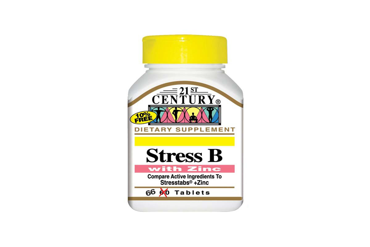 21 CENTURY STRESS B WITH ZINC 66 TABLETS - Milano Pharmacy