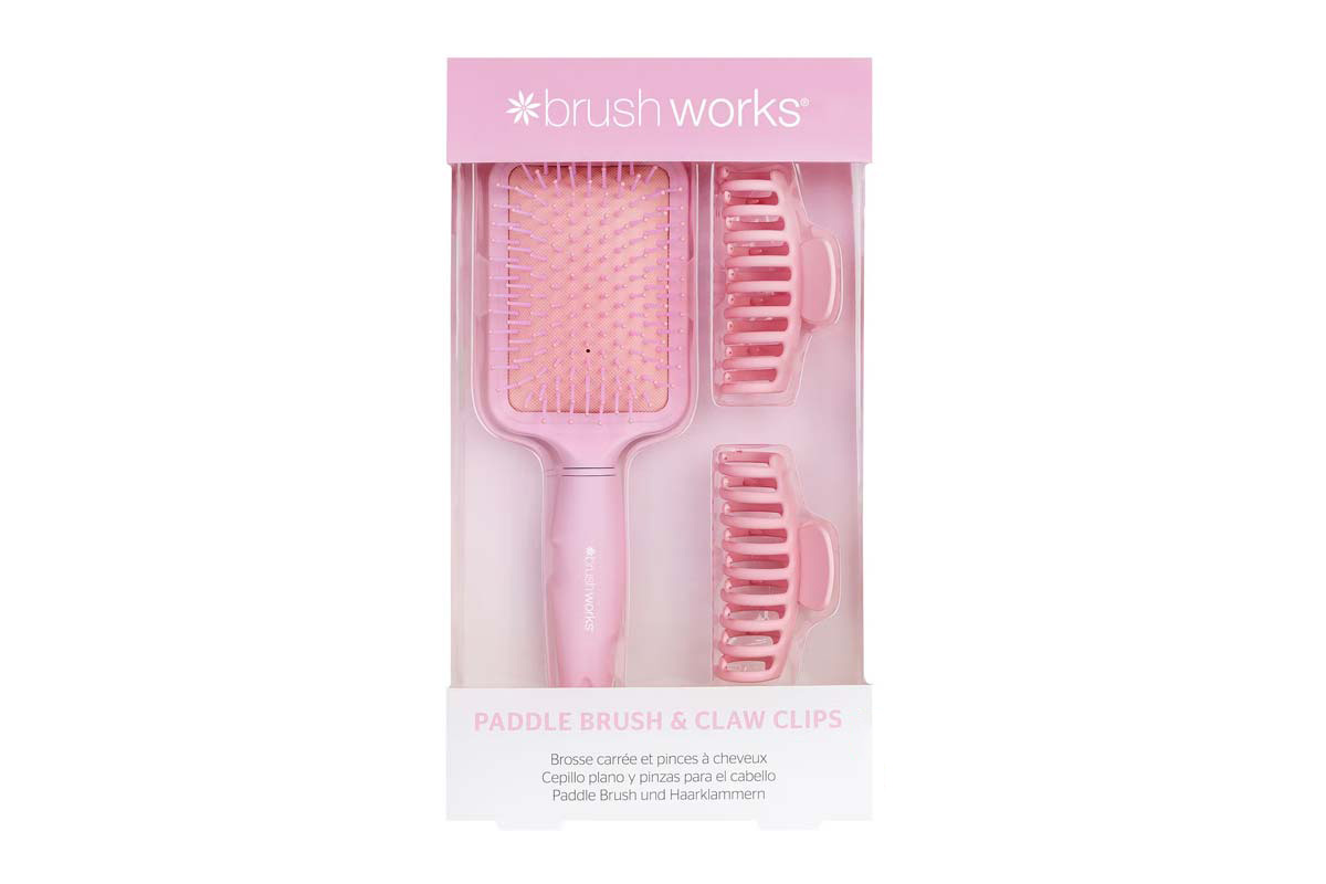 BRUSH WORKS PADDLE BRUSH AND CLAW CLIPS - Milano Pharmacy