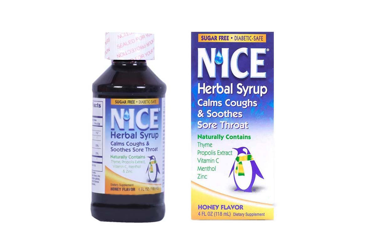 NICE HERBAL SYRUP HONEY FLAVOR 118 ML - Milano Pharmacy