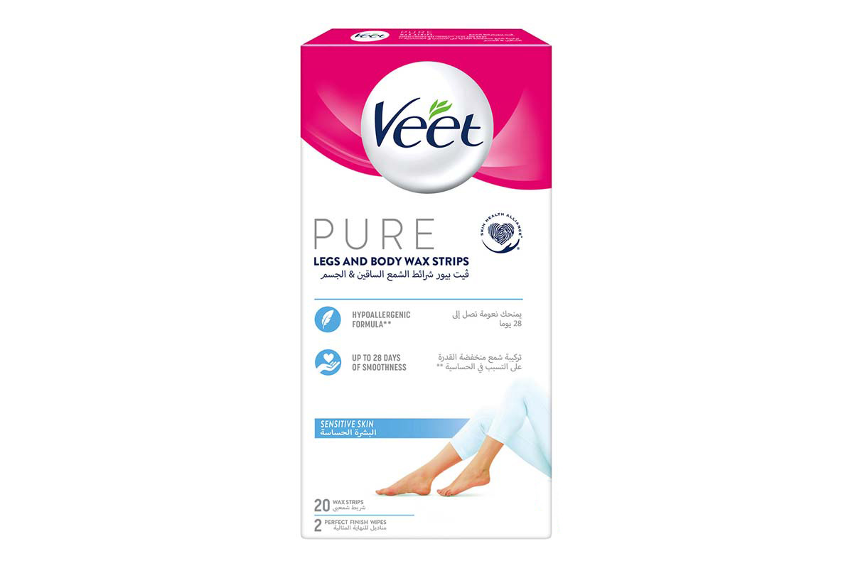 VEET PURE LEGS AND BODY SENSITIVE SKIN 20 WAX STRIPS - Milano Pharmacy