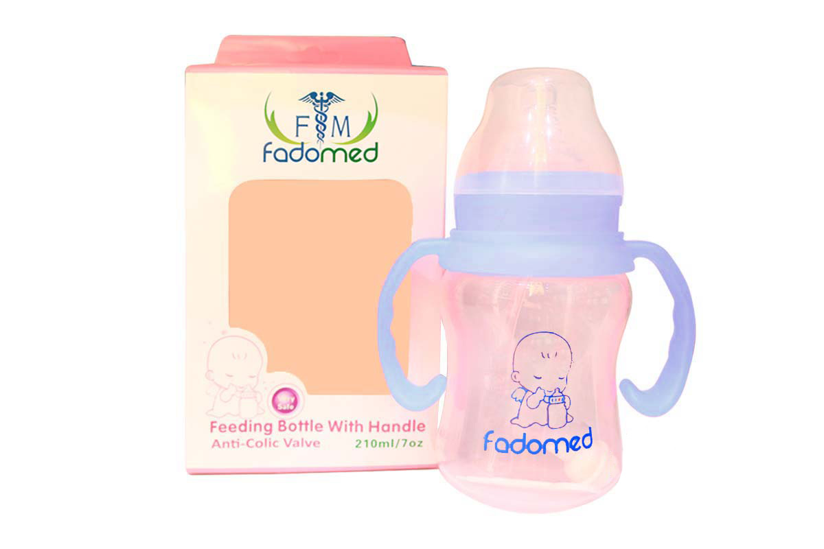 FADOMED FEEDING BOTTLE WITH HANDLE BLUE 210 ML - Milano Pharmacy