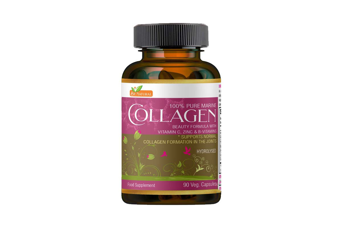 BE NATURAL MARINE COLLAGEN 500MG 90 VEG CAPSULES - Milano Pharmacy