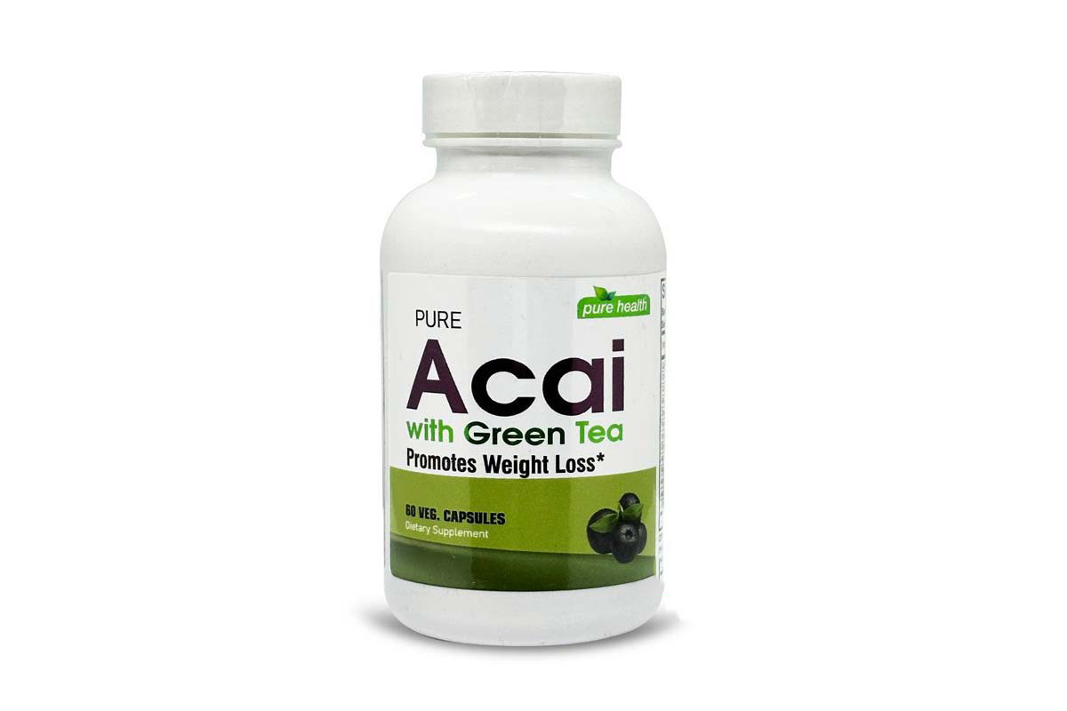 PURE HEALTH PURE ACAI WITH GREEN TEA 60 VEG CAPSULES - Milano Pharmacy