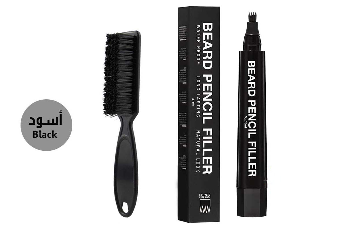 PRIMED BEARD WATER PROOF PENCIL FILLER BLACK 5GM 5ML PLUS COMB FREE - Milano Pharmacy