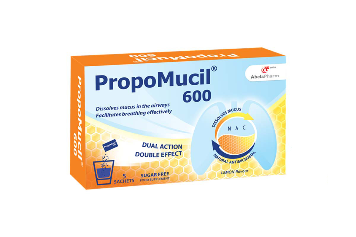 PROPOMUCIL 600 DUAL ACTION LEMON FLAVOUR 5 SACHETS - Milano Pharmacy