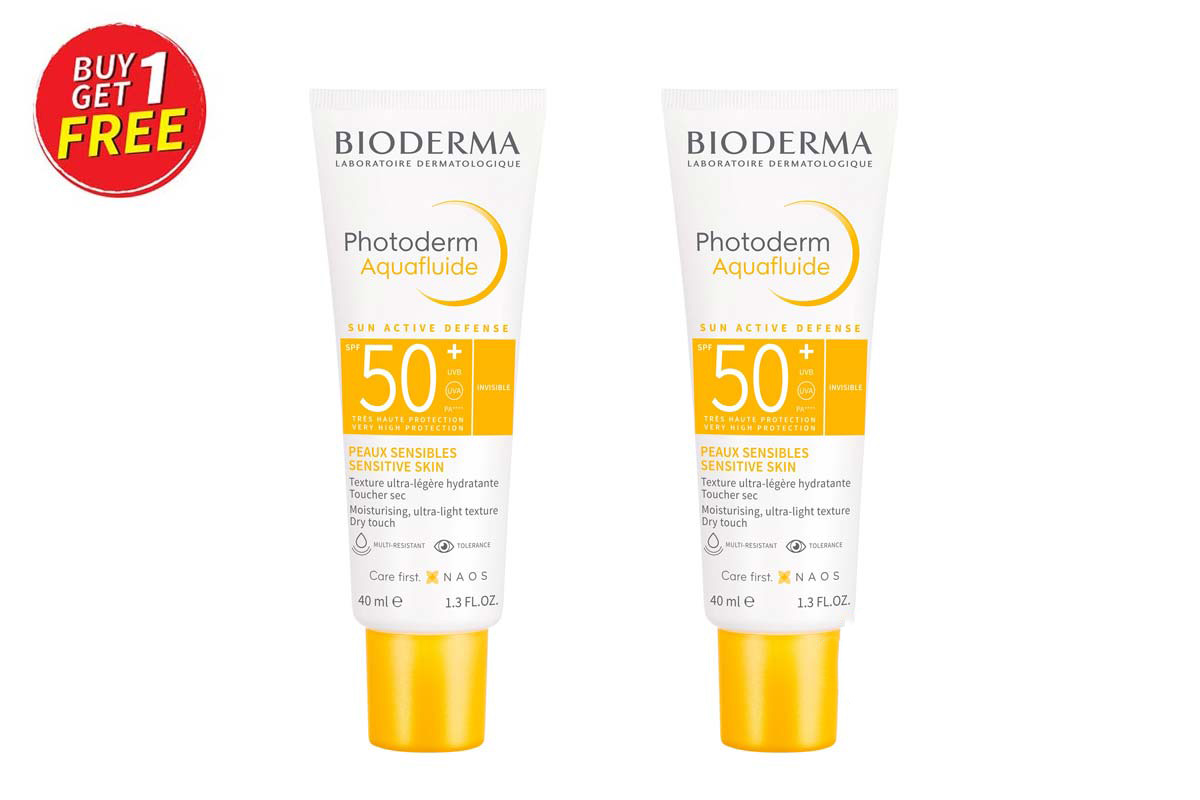 BOX BUY1GET1 BIODERMA PHOTODERM AQUAFLUIDE SPF50 PLUS INVISIBLE SENSITIVE SKIN 40ML - Milano Pharmacy