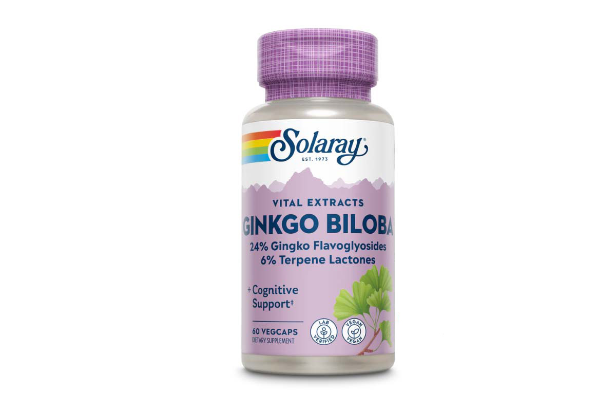 SOLARAY GINKGO BILOBA PLUS COGNITIVE SUPPORT 60MG 60 VEGCAPS - Milano Pharmacy