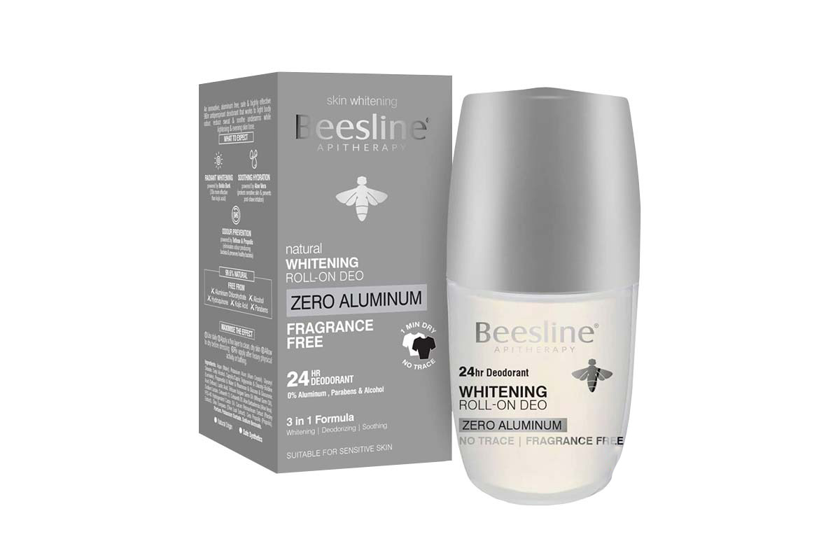 BEESLINE NATURAL WHITENING ROLL ON DEO ZERO ALUMINUM FRAGRANCE FREE 24HR 70 ML - Milano Pharmacy