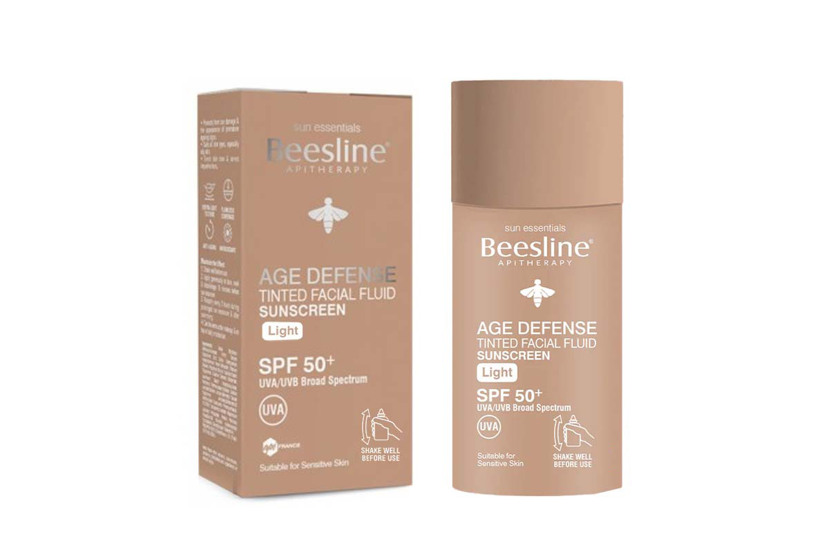 BEESLINE AGE DEFENSE TINTED FACIAL FLUID SUNSCREEN SPF50 LIGHT SPF50 PLUS 40 ML - Milano Pharmacy