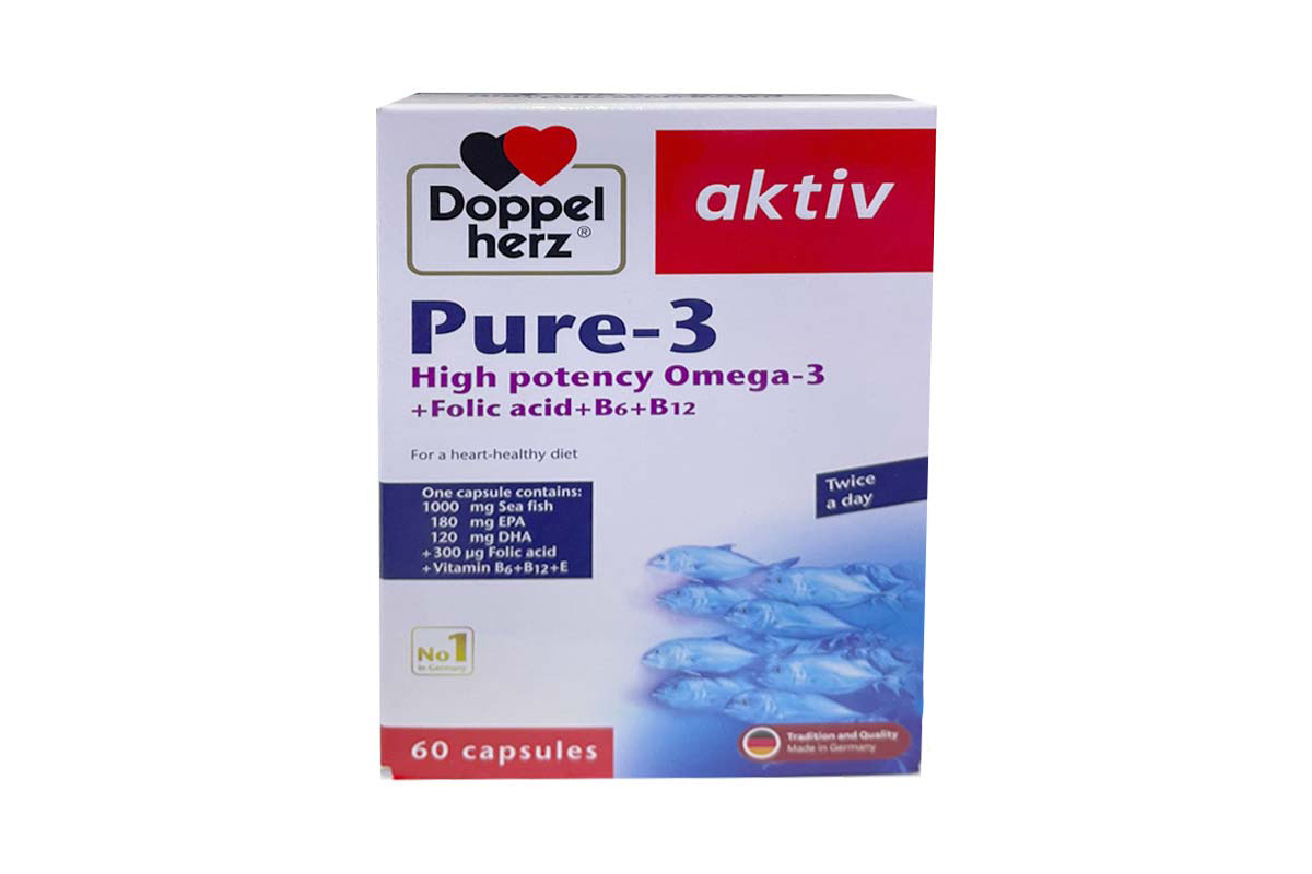 DOPPEL HERZ AKTIV PURE OMEGA 3 60 CAPSULES - Milano Pharmacy