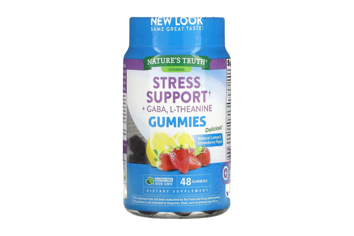 NATURES TRUTH STRESS SUPPORT PLUS GABA PLUS L THEANINE STRAWBERRY 48 GUMMIES - Milano Pharmacy