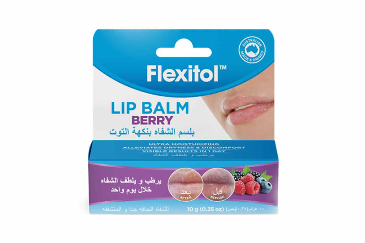 FLEXITOL LIP BALM BERRY 10 GM - Milano Pharmacy