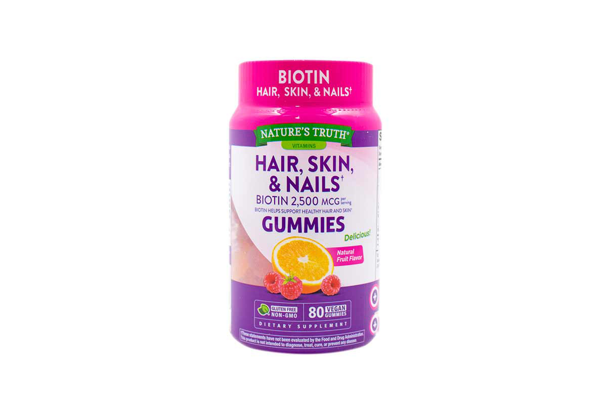 NATURES TRUTH HAIR SKIN AND NAILS BIOTIN 2500 MCG 80 GUMMIES - Milano Pharmacy