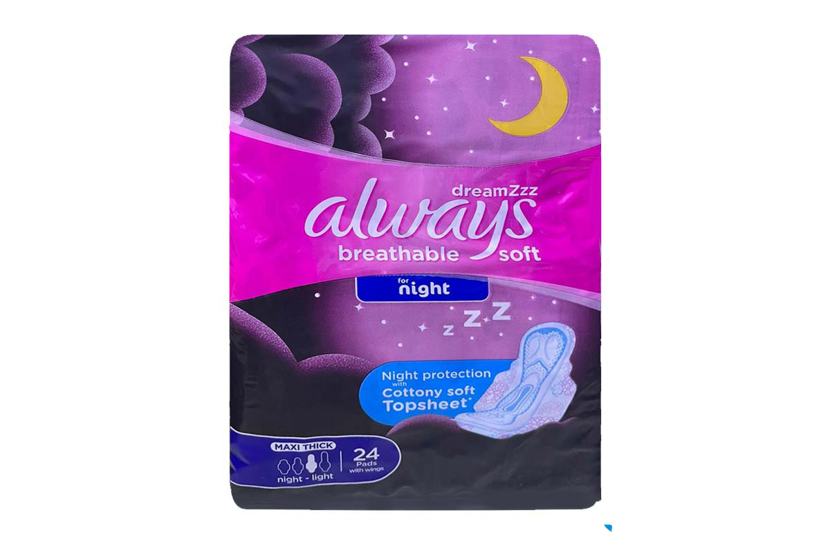 ALWAYS DREAMZ BREATHABLE SOFT NIGHT LIGHT 24 PADS - Milano Pharmacy