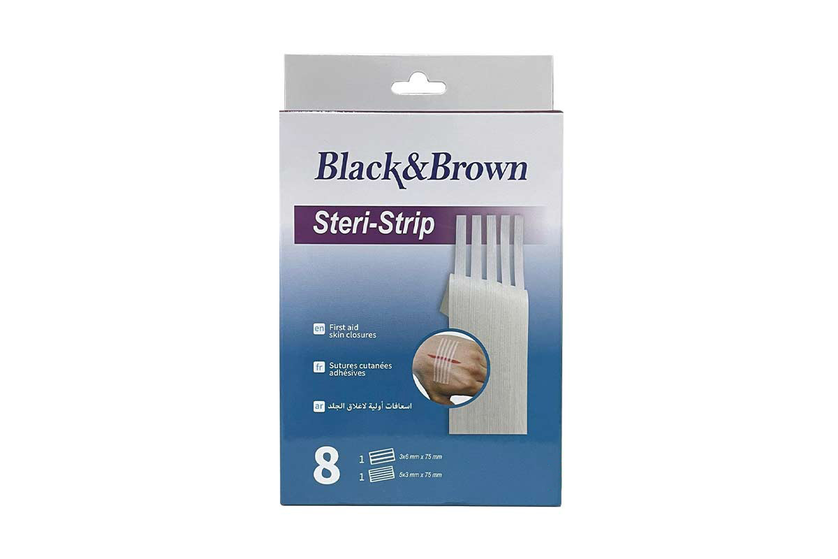 BLACK AND BROWN STERI STRIP 8 STRIPS - Milano Pharmacy