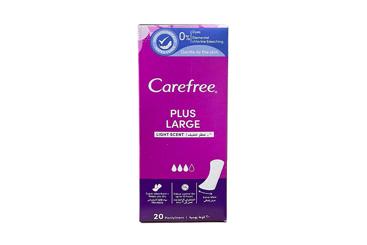 CAREFREE PLUS LARGE LIGHT SCENT 20 PIECES - Milano Pharmacy