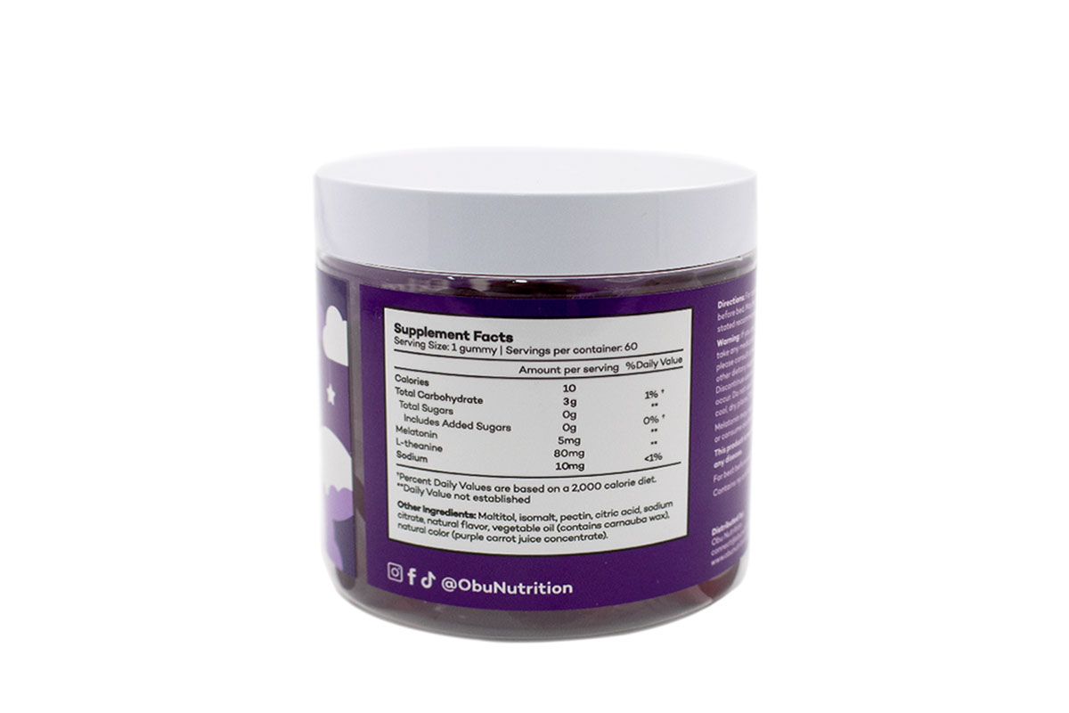 OBU EXTRA STRENGTH SLEEP WITH CHERRY FLAVOR 60 GUMMIES - Milano Pharmacy