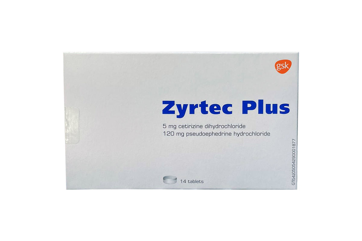 ZYRTEC PLUS 5MG 14 TABLETS - Milano Pharmacy