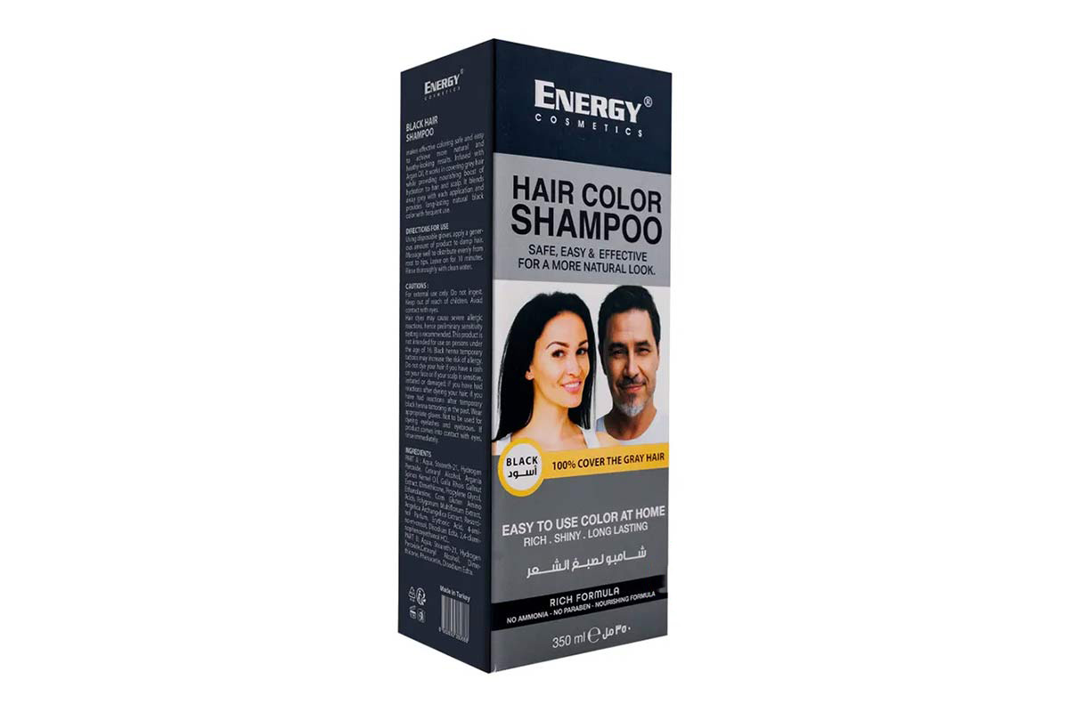 ENERGY HAIR COLOR BLACK SHAMPOO 350 ML - Milano Pharmacy