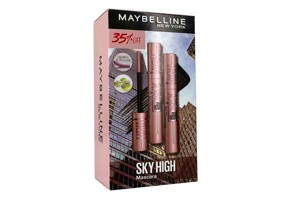 BOX MAYBELLINE SKY HIGH BLACK MASCARA 2 PCS - Milano Pharmacy