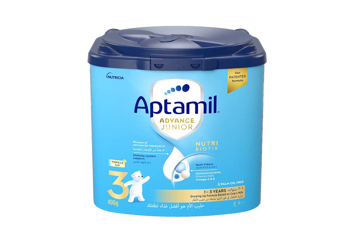 APTAMIL ADVANCE JUNIOR NO3 FROM 1 TO  3 YEARS VANILLA 400 GM - Milano Pharmacy