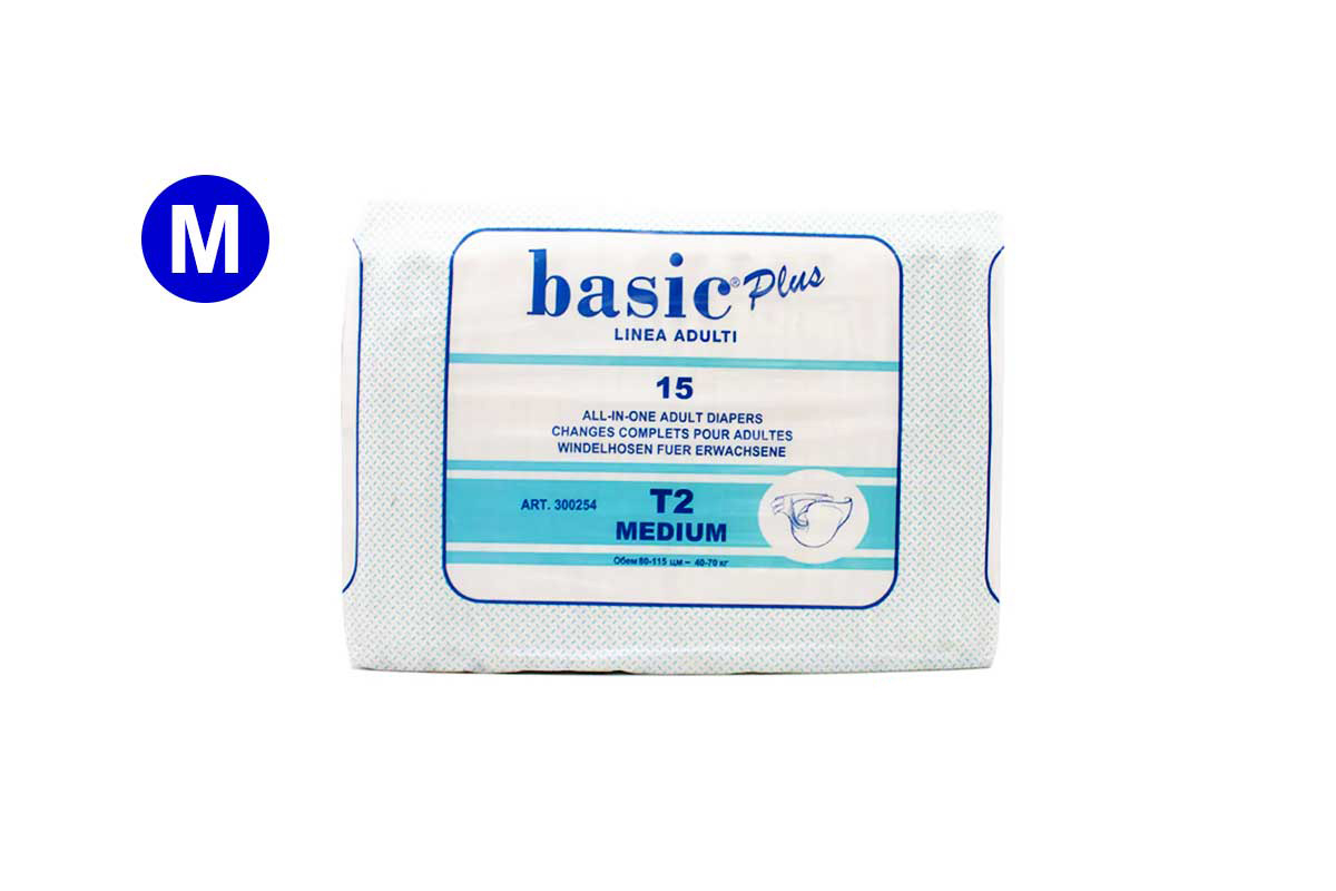 BASIC PLUS ADULT SIZE MEDIUM 15 PCS - Milano Pharmacy