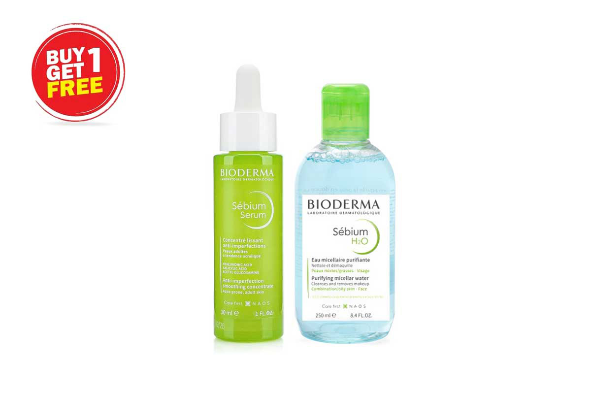 BOX BUY1GET1 BIODERMA SEBIUM SERUM 30 ML PLUS SEBIUM H2O 250 ML - Milano Pharmacy