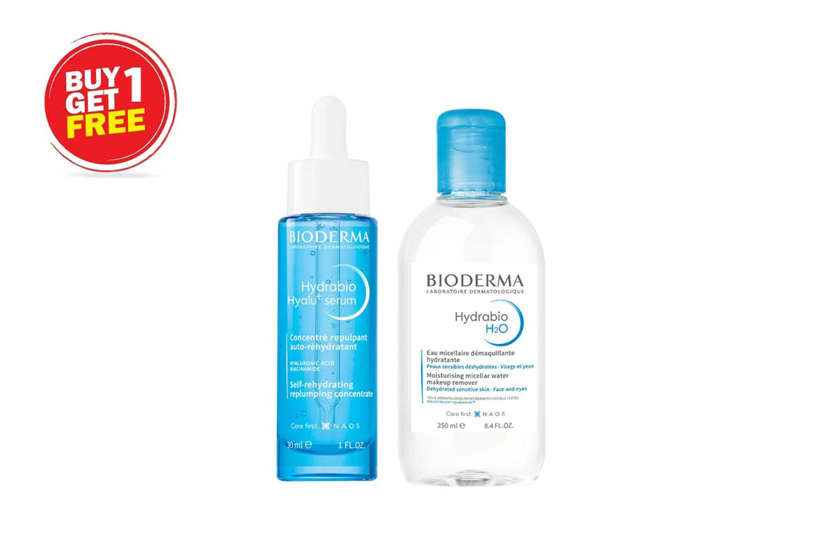 BOX BUY1GET1 BIODERMA HYDRABIO HYALU + SERUM 30 ML PLUS HYDRABIO H2O 250 ML - Milano Pharmacy