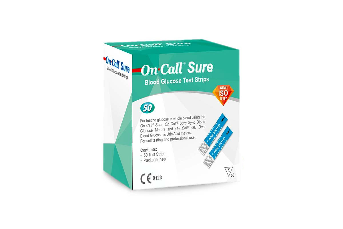 ON CALL SURE GLUCOSE TEST 50 STRIPS - Milano Pharmacy