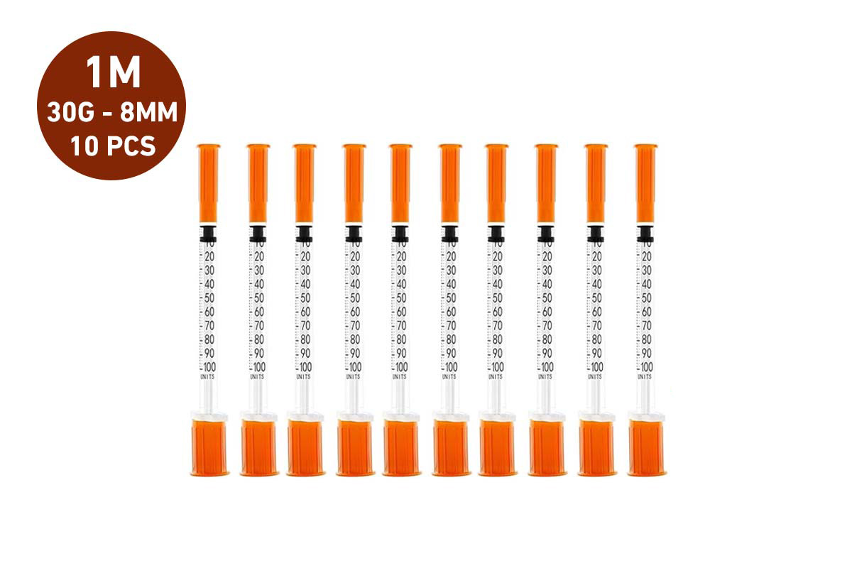 EUROMED INSULIN SYRINGE 1 ML 30G-8MM 10 PCS - Milano Pharmacy