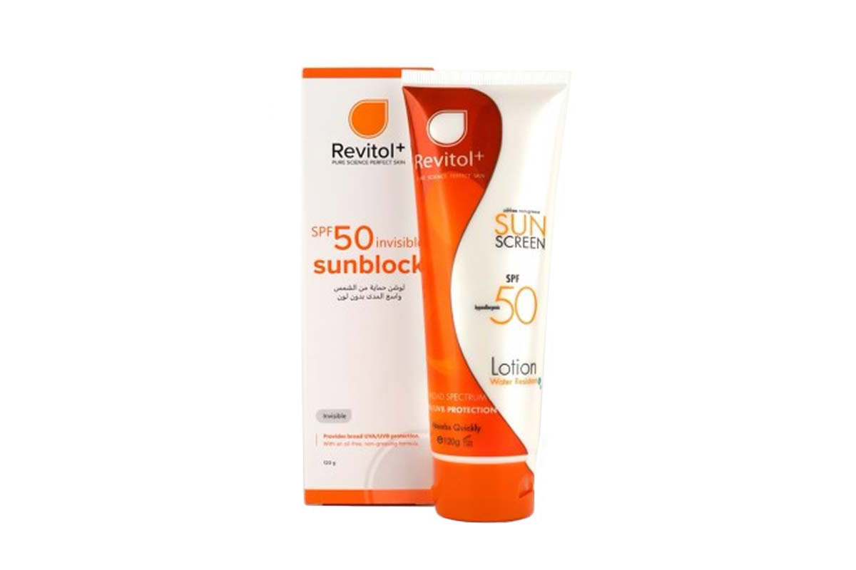 REVITOL SUN BLOCK SPF 50 INVISIBLE LOTION 120GM - Milano Pharmacy