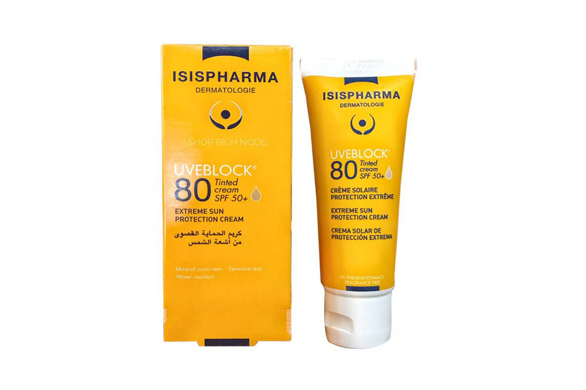 ISISPHARMA UVEBLOCK TINTED CREAM SPF80 40 ML - Milano Pharmacy