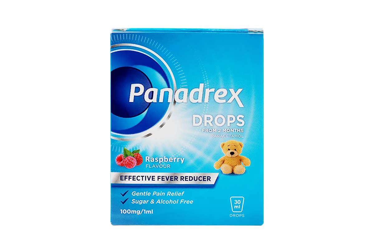 PANADREX 100MG 1ML DROPS ROSPBERRY FLAVOUR FROM 2 MONTHS 30 ML - Milano Pharmacy