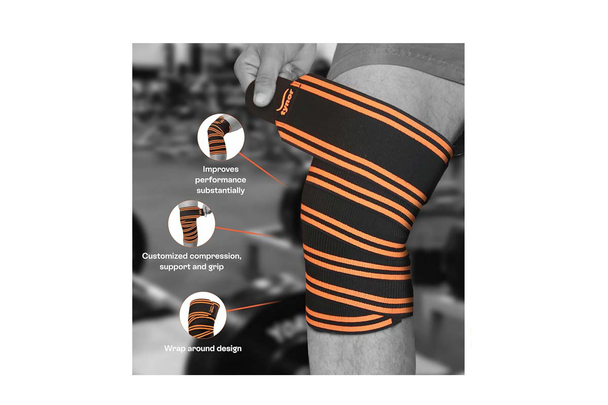 TYNOR SPORT WEIGHT LIFTING KNEE WRAP ORANGE 104 1 PCS - Milano Pharmacy