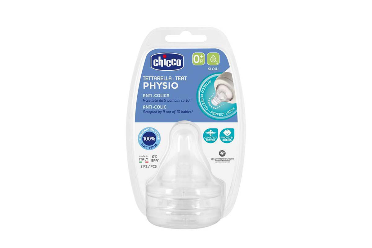 CHICCO TETTARELLA TEAT PHYSIO WHITE 0 MONTHS PLUS  SLOW 2 PCS - Milano Pharmacy