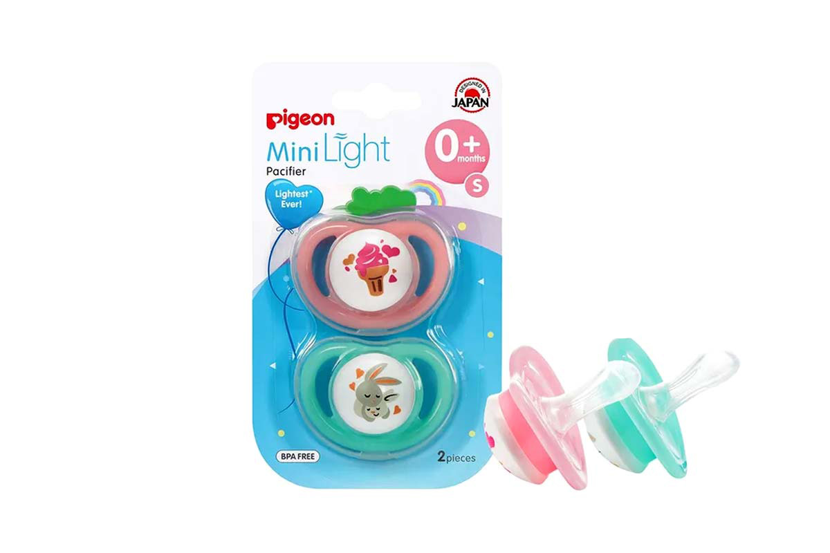 PIGEON PACIFIER TWIN MINI LIGHT 0 PLUS MONTHS SOFT PINK PLUS MINT SMALL - Milano Pharmacy