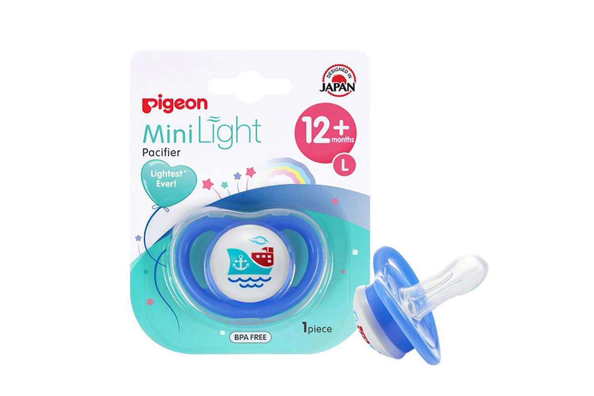 PIGEON PACIFIER MINI LIGHT 12 MONTHS PLUS BLUE LARGE - Milano Pharmacy