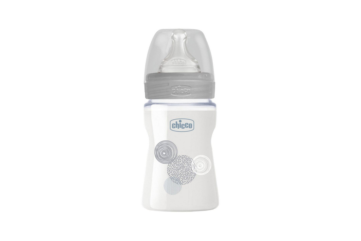 CHICCO WELL BEING FEEDING BOTTLE GLASS WHITE 0 MONTHS PLUS 150 ML - Milano Pharmacy