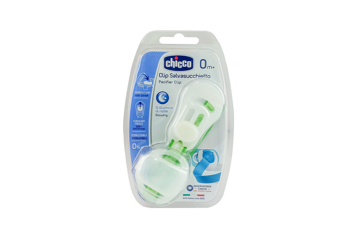 CHICCO PACIFIER CLIP WHITE 0 MONTHS PLUS 1 PCS - Milano Pharmacy