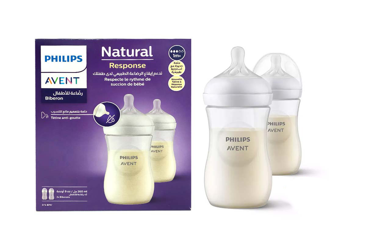 PHILIPS AVENT NATURAL FEEDING BOTTLE 1 MONTHS PLUS 2X260 ML - Milano Pharmacy