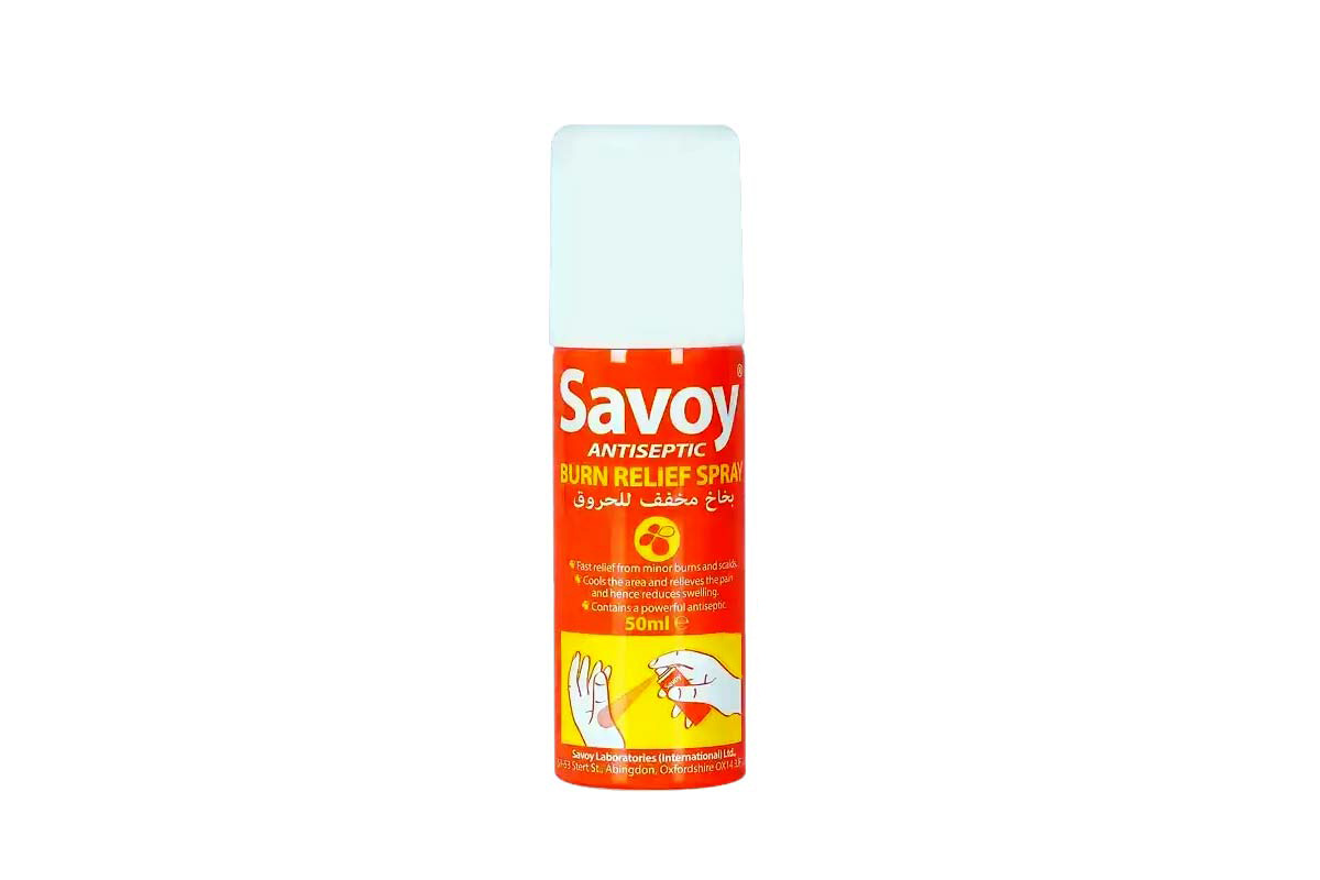 SAVOY ANTISEPTIC BURN RELIEF SPRAY 50 ML - Milano Pharmacy