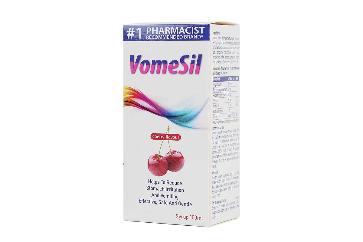 VOMESIL CHERRY FLAVOUR SYRUP 100 ML - Milano Pharmacy