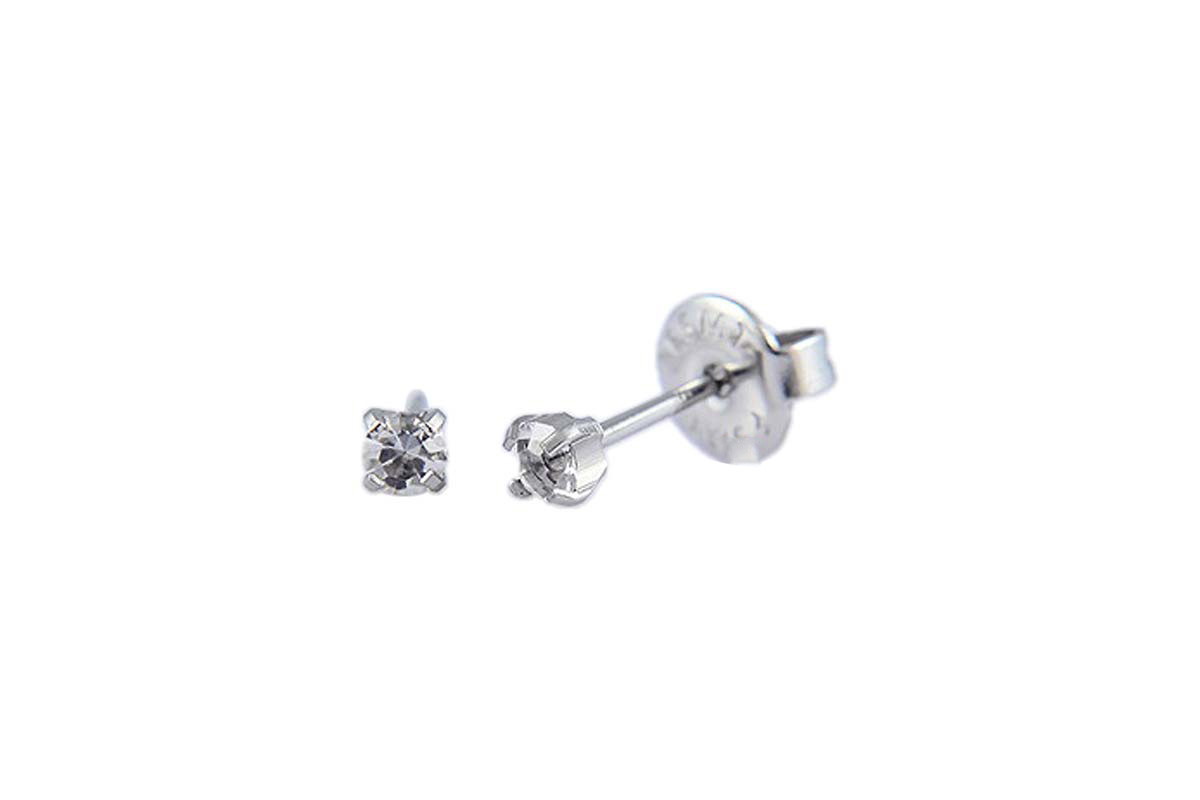PRIMED EAR PIERCING 31-304 S/S 3MM CRYSTAL APRIL CLEAR - Milano Pharmacy