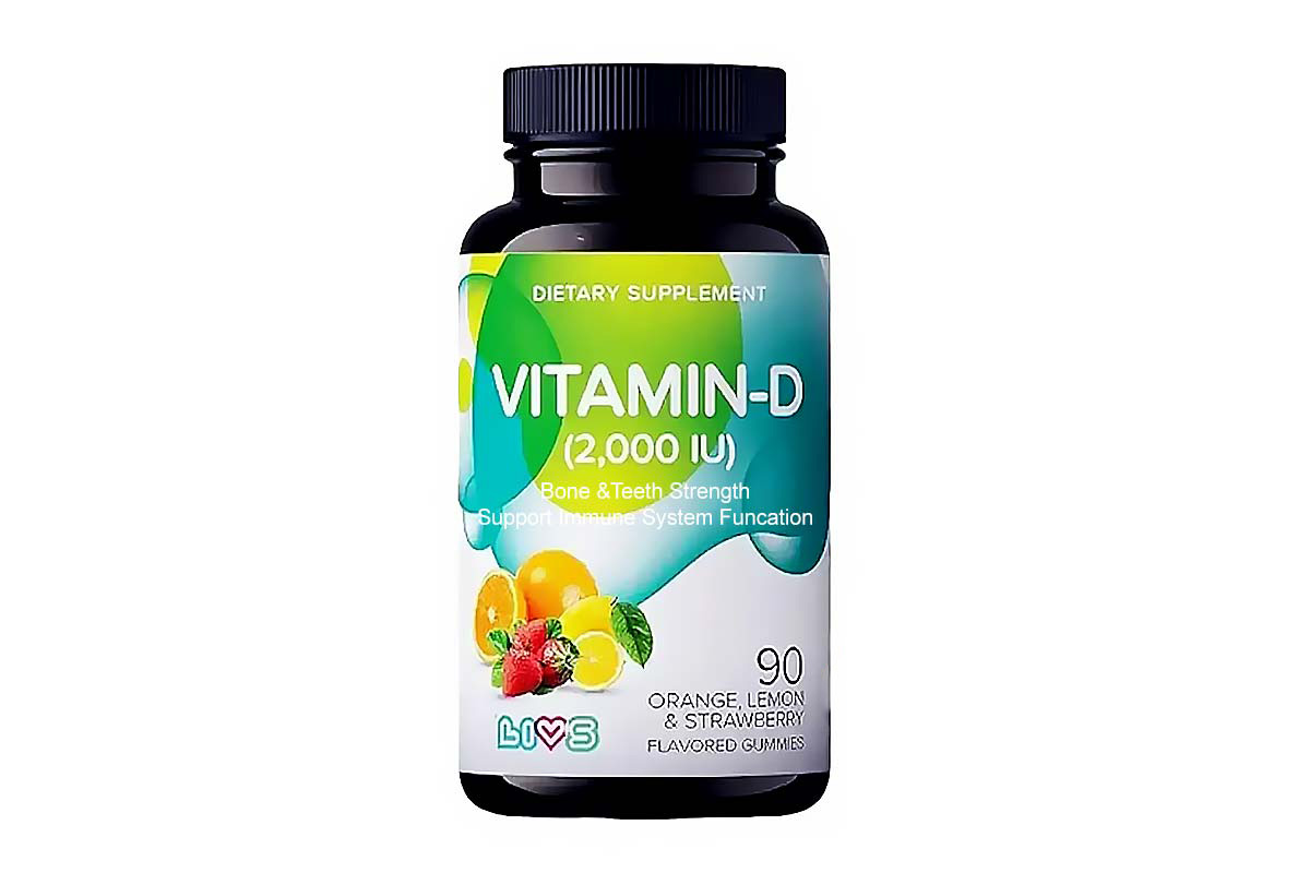 LIVS VITAMIN-D 2000 IU ORANGE LEMON AND STRAWBERRY FLAVORED 90 GUMMIES - Milano Pharmacy