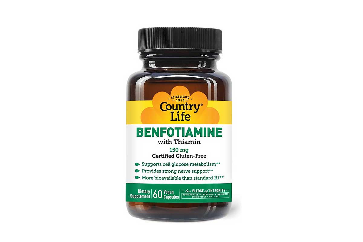 COUNTRY LIFE BENFOTIAMINE WITH THIAMIN 150MG 60 VEGAN CAPSULES - Milano Pharmacy