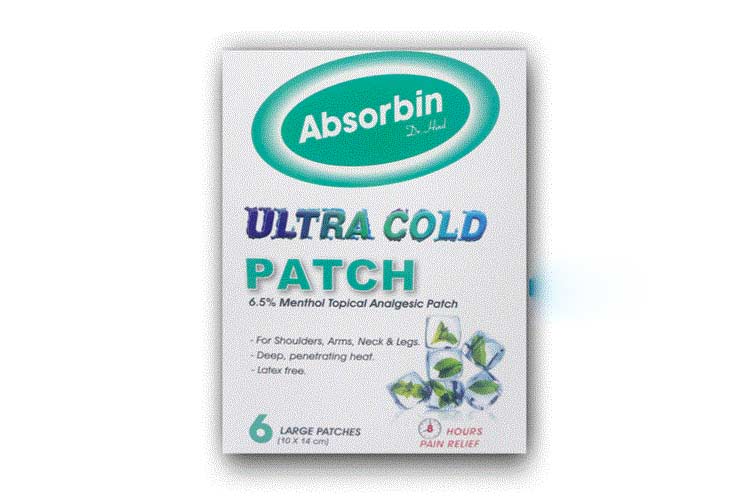 ABSORBIN ULTRA COLD PATCH LARGE 6 PCS - Milano Pharmacy