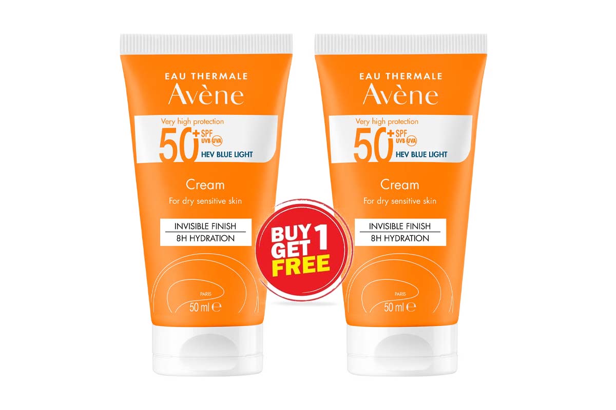 BOX BUY1GET1 AVENE HIGH PROTECTION SPF50 PLUS DRY SENSITIVE SKIN CREAM 50 ML - Milano Pharmacy